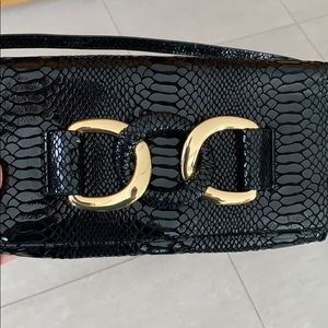 Michael Kors Black Snake Pattern Clutch with Strap